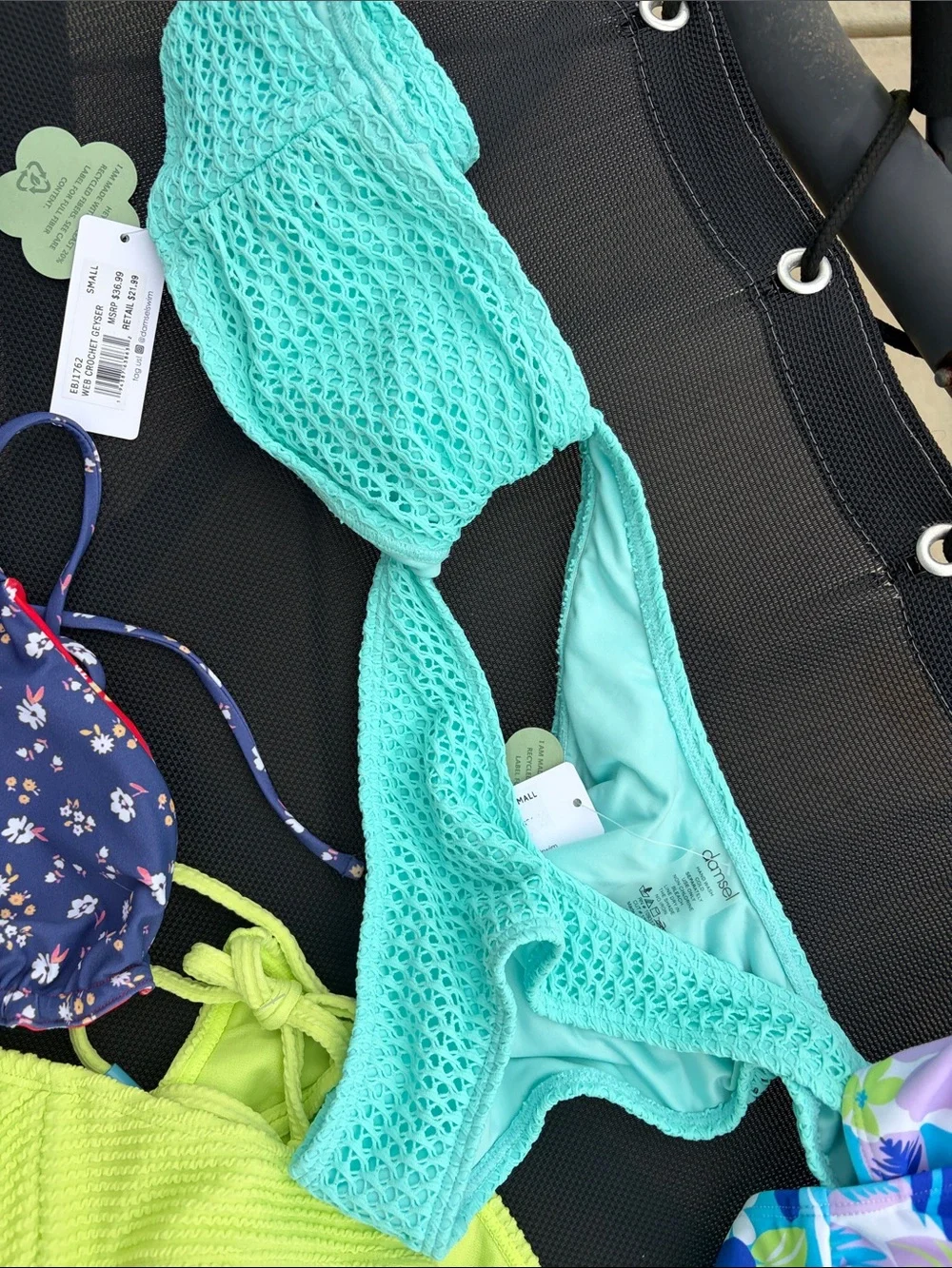 NWT lot of 5 Colorful Women's Bikini Sets and 2 extra tops (12 pieces)